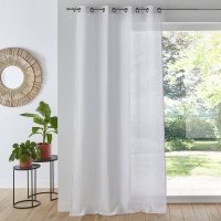 Занавеска Из 100 льна с люверсами Onega 180 x 135 см белый LA REDOUTE INTERIEURS  фото, kupilegko.ru